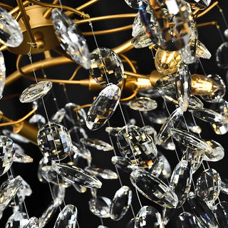 Crystal Teardrop Brass Chandelier