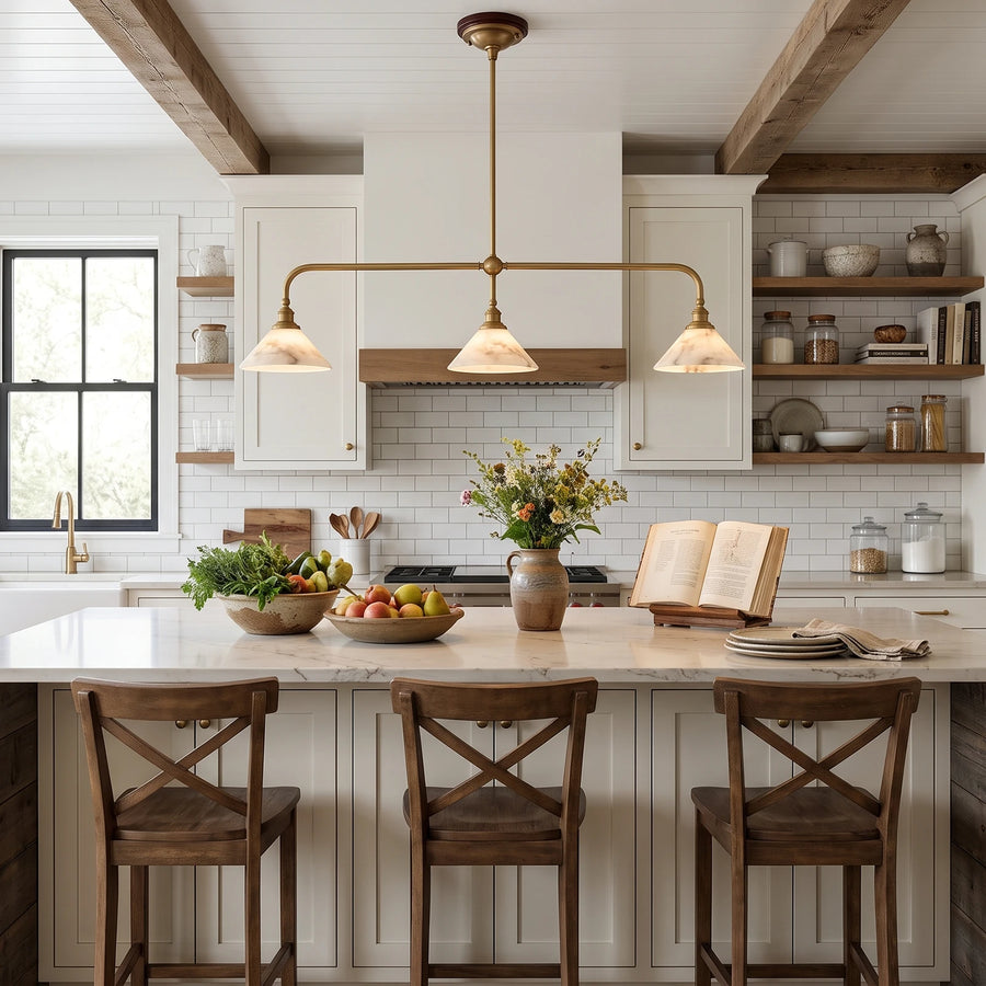 Harlowe Alabaster Two-Light Pendant Light
