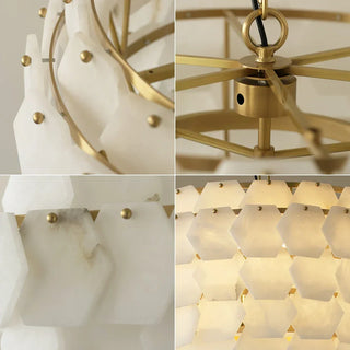 Hexagonal Layered Alabaster Chandelier - Vidirlighting