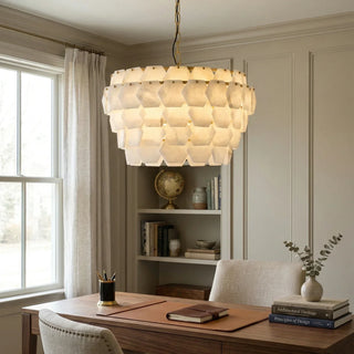Hexagonal Layered Alabaster Chandelier - Vidirlighting