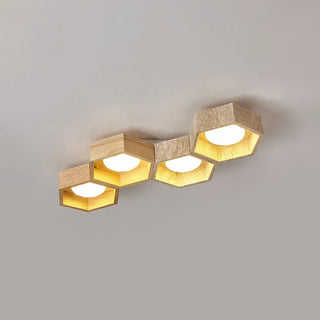 Honeycomb Hexagonal Travertine Ceiling Light