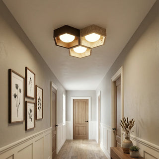 Honeycomb Hexagonal Travertine Ceiling Light