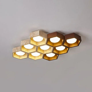 Honeycomb Hexagonal Travertine Ceiling Light