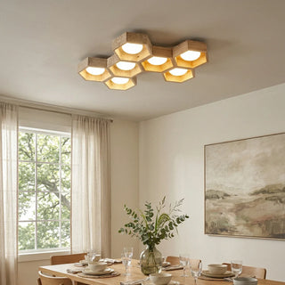Honeycomb Hexagonal Travertine Ceiling Light