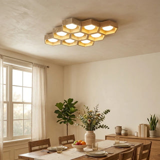 Honeycomb Hexagonal Travertine Ceiling Light