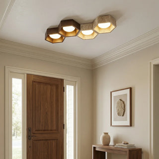 Honeycomb Hexagonal Travertine Ceiling Light