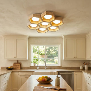 Honeycomb Hexagonal Travertine Ceiling Light