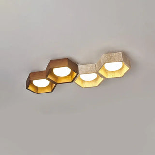 Honeycomb Hexagonal Travertine Ceiling Light