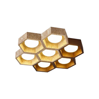 Honeycomb Hexagonal Travertine Ceiling Light