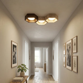 Honeycomb Hexagonal Travertine Ceiling Light