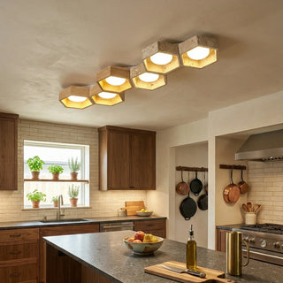 Honeycomb Hexagonal Travertine Ceiling Light