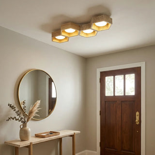 Honeycomb Hexagonal Travertine Ceiling Light