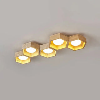 Honeycomb Hexagonal Travertine Ceiling Light