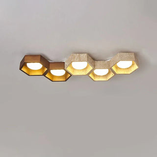 Honeycomb Hexagonal Travertine Ceiling Light