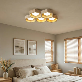 Honeycomb Hexagonal Travertine Ceiling Light