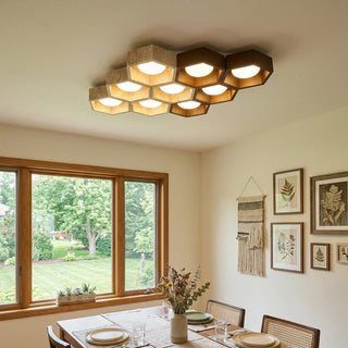 Honeycomb Hexagonal Travertine Ceiling Light