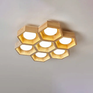 Honeycomb Hexagonal Travertine Ceiling Light