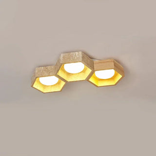 Honeycomb Hexagonal Travertine Ceiling Light
