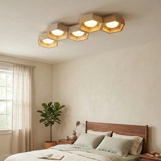 Honeycomb Hexagonal Travertine Ceiling Light
