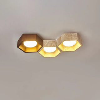 Honeycomb Hexagonal Travertine Ceiling Light