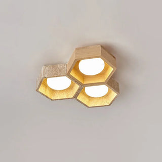 Honeycomb Hexagonal Travertine Ceiling Light