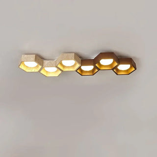 Honeycomb Hexagonal Travertine Ceiling Light