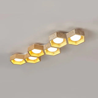 Honeycomb Hexagonal Travertine Ceiling Light