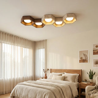 Honeycomb Hexagonal Travertine Ceiling Light
