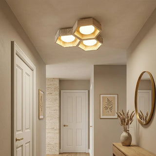 Honeycomb Hexagonal Travertine Ceiling Light
