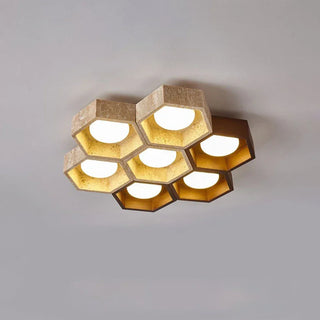 Honeycomb Hexagonal Travertine Ceiling Light