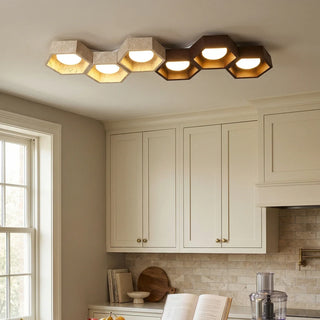 Honeycomb Hexagonal Travertine Ceiling Light