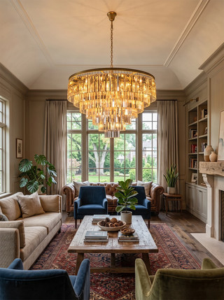 Honoria Tiered Glass Fringe Chandelier