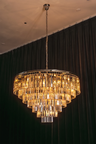 Honoria Tiered Glass Fringe Chandelier