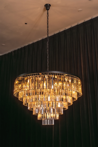 Honoria Tiered Glass Fringe Chandelier