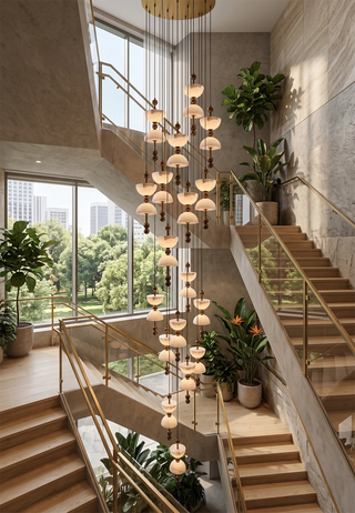 Hourglass Duo Alabaster Pendant Lamp