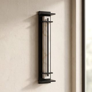Imitation Alabaster Square Outdoor Wall Light