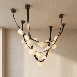 Isolde Draped Arc Alabaster Chandelier