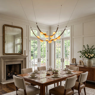 Isolde Draped Arc Alabaster Chandelier