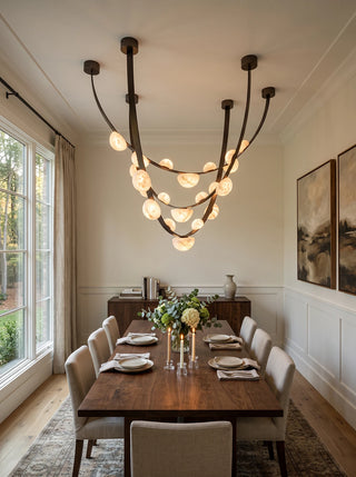 Isolde Draped Arc Alabaster Chandelier