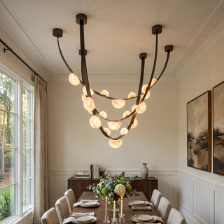 Isolde Draped Arc Alabaster Chandelier