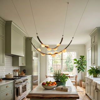 Isolde Draped Arc Alabaster Chandelier