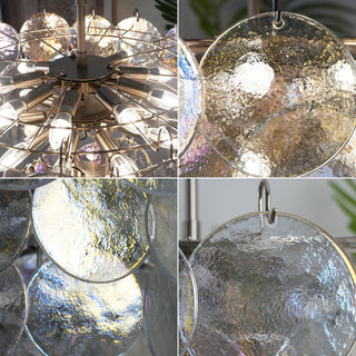 Iviana Iridescent Clear Disc Chandelier