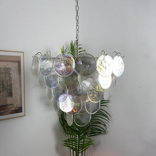 Iviana Iridescent Clear Disc Chandelier