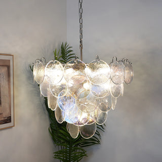 Iviana Iridescent Clear Disc Chandelier