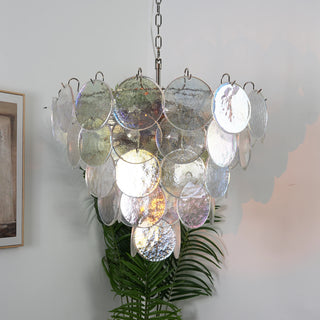 Iviana Iridescent Clear Disc Chandelier