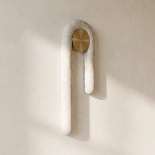J-Shape Arlo Loop Alabaster Wall Sconce