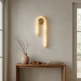 J-Shape Arlo Loop Alabaster Wall Sconce