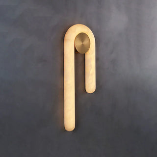 J-Shape Arlo Loop Alabaster Wall Sconce