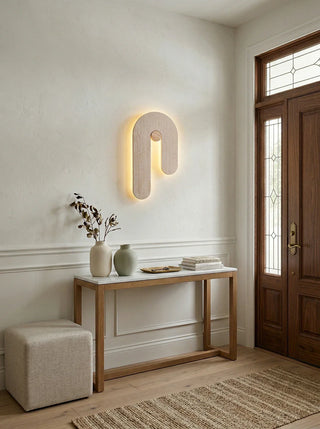 J-Shape Travertine Wall Sconce