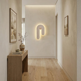 J-Shape Travertine Wall Sconce